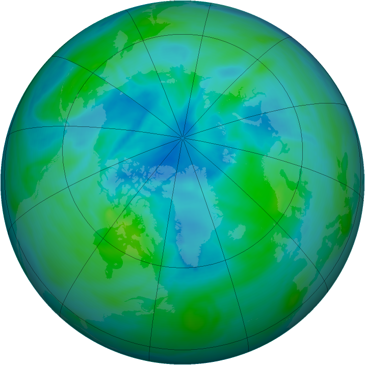 Arctic ozone map for 15 September 2005